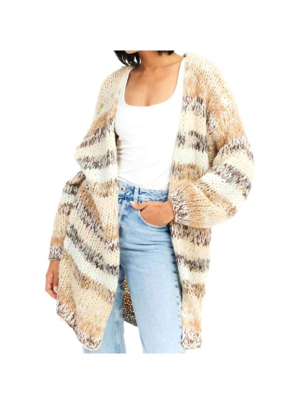 Allison New York Jodie Cardigan in Multi Ivory Size Small New